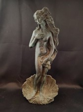 The Birth of Venus Statue Patinated Bronze Scallop Shell Base Goddess Aphrodite picture