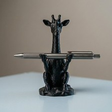 Cute Animal Giraffe Pen Holder Black 4inch USA MADE picture