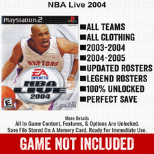 NBA Live 2004 100% PS2 Memory Card All CHEATS ITEMS picture