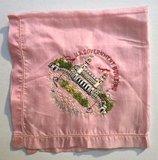 1905 Lewis Clark Exposition Handkerchief Antique US Government Building Portland picture