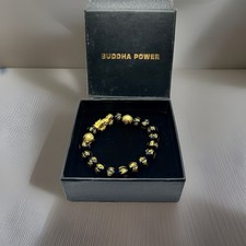 Buddha Power Feng Shui Black Obsidian Pixiu Wealth Bracelet Good Luck Mantra Box picture