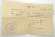 1918 Office of chief Liaison Officer Paris France, duty papers picture