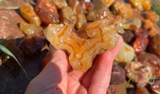Banded Heart Carnelian Agate Rough Translucent Fire Orange Red Fortification picture