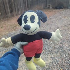 Vintage 1930s Mickey Mouse Fekt Plush Doll Knickerbocker No Tags picture