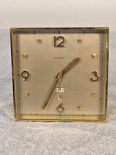 Vintage Guardier Swiss 8 Day Desk Clock 15 Jewels Calendar Runs Date Defect picture