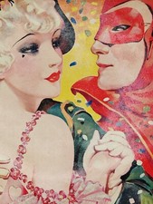 Vintage 1930s Henry Clive Art Deco Rare Pin-Up Textured Print Jazz Age Flapper  picture