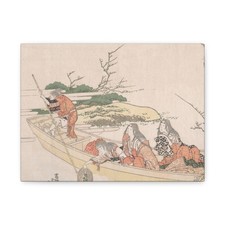 Katsushika Hokusai - Gathering Sea-Weed - unknown - Canvas Wall Art picture