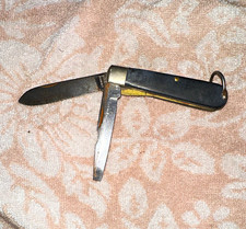 Vintage Camillus 2-Blade Pocketknife Screwdriver Black Handle Carbon Steel picture