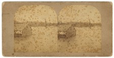 OHIO STEREOVIEW - South Zanesville - Flood Scene - JQA Tresize c1860 picture