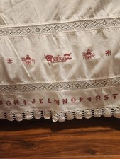 Vintage 1993 Judi Boisson Queen Size Alphabet Bedskirt - EXCELLENT picture