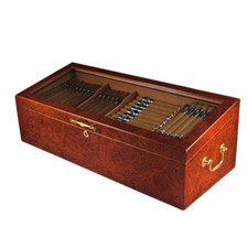 Humidor Supreme Cigar Humidor Wood Display, 6 Bin Countertop Humidor, Burl picture