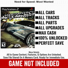 Need for Speed Most Wanted 100% PS2 Memory Card All CHEATS ITEMS picture