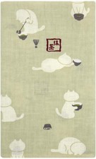 Hamamonyo Tenugui (Japanese hand towel) - Matcha Cat picture