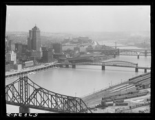 Photo:Pittsburgh Pennsylvania 1941 Skyline Bridges Ohio River picture