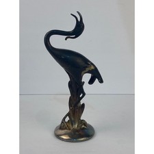 Vintage Silver Plate Weidlich Bros Mfg. Co Crane Heron Figurine MCM Decor 2121 picture