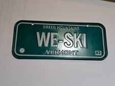 Vermont WE SKI  Vintage Mini Cereal Box License Plate  picture