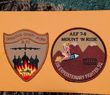 USAF Desert Storm B-52 Baghdad 336th Fighter Sq Patch Lot 2pc Vintage Militaria  picture