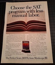 Sat Prep Mindscape Computer Program Vintage Print Ad 8x11 1980s picture