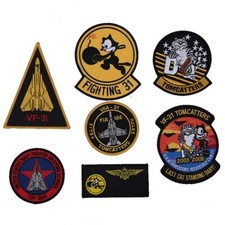 7pcs US Navy Top Gun Pilot Jacket Patches VF-31 Tomcatters Patch Embroidered picture