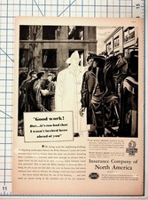 1930s Insurance Company of North America Ad White Fireman Fire Safety Print picture