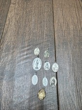 Lot Of 9 Vintage Christian Pendants Made In ITALY picture