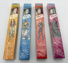 Vintage 1983 Oral-B Star Wars Toothbrush 4pc Sealed Vader Luke Leia C-3PO R2-D2 picture