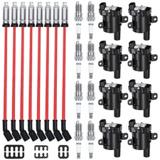 8Pk UF262 Round Ignition Coil Packs Iridium Spark Plugs Wires for GM 4.8 5.3 6.0 picture