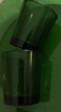 Vintage Set of 2 Green Shot Cordial Glasses Mid Century Modern picture