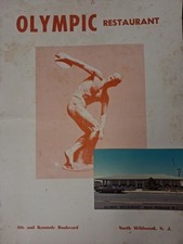 1960s-70s NORTH WILDWOOD NJ Olympic Restaurant MENU Large CAPE MAY COUNTY picture
