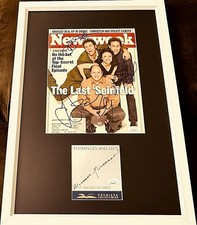 SEINFELD FULL CAST Jerry +3 signed 1998 Newsweek cover custom matted framed JSA picture