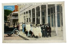 Green Benches Automobile ~ St. Petersburg Florida FL ~ Antique 1910s Postcard picture