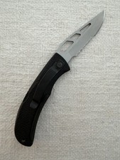 Gerber E-Z Out Skeleton 06751 Folding Knife Serrated USA Made Black Early Mod G9 picture