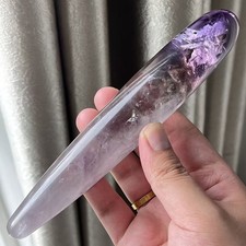 17cm Natural Rainbow Amethyst Massage Wand Super 7 Crystal Healing Stick Reiki picture