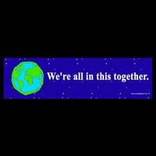 We're All in This Together BUMPER STICKER or MAGNET togetherness hope cooperate picture