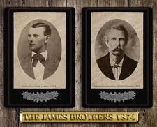 JESSE & FRANK JAMES GANG Outlaws 1874  Photos Cabinet Card Primo Reproductions picture