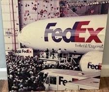 VINTAGE FEDEX  FEDERAL EXPRESS PLANE BOEING  LAUNCH WALL DECOR 1980s picture