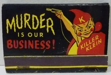 VERY RARE 40 Strike Matchbook Killer Klein 