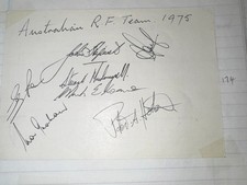 7x Australian Rugby Football Wallabies Team Autographs 1975 picture