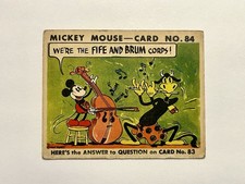 1935 Mickey Mouse Gum Card R89 TYPE 2 - #84 - RARE - Fife And Brum picture