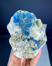 Fluorescent Rare Blue Afghanite with Pyrite on Matrix from Afghanistan - 622 gm picture