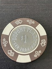 $1 Dupont Plaza San Juan Puerto Rico Casino Chip DPL-1j ***VERY RARE*** picture