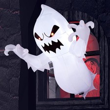 Halloween Inflatable Ghost, 4.5ft, Angry Ghost LED, Window & Yard Decor picture
