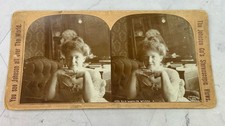 Antique 1903 Ella Wheeler Wilcox Poet Portrait Stereoview Card Johnson Co Vtg  picture
