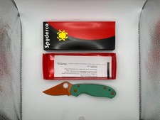 Spyderco Para 3 Lightweight Compression Lock Knife Green Orange FRN C223 picture