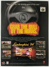 Lamborghini 64 Print Ad Game Poster Art PROMO Original Nintendo N64 Advert picture