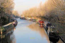 Photo 6x4 Residential narrowboats on a freezing canal at Marsworth Gubble c2012 picture