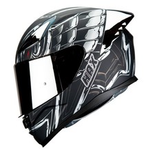 Matte Black Silver Small HAX Full Face Motorcycle Helmet DOT Pinlock picture