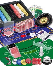 5 in 1 Super Casino Game Set: Blackjack/Roulette/Craps/Texas Hold'em/Poker Ki... picture