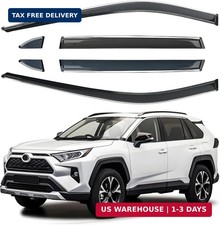 Rain Guards Window Visors for Toyota RAV4 2019-2025 6Pcs Chrome | Safe RAIN Out- picture