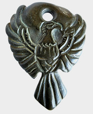 300 BC Ancient Roman Carved Engraved Gemstone Pendant Medallion Amulet Eagle picture